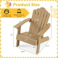 thumbnail image 3 of Gymax 4 Pcs Chaises Adirondack pour Enfants avec Dossier Haut Incliné, Larges Accoudoirs et Siège Incliné Brun, 3 of 9