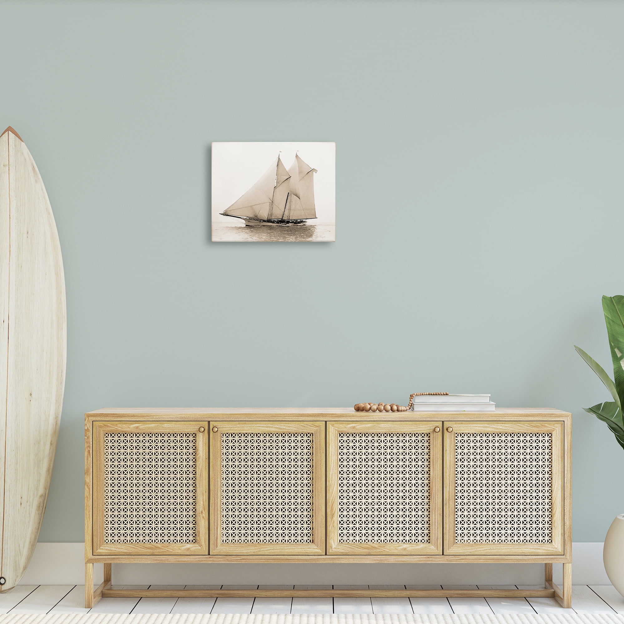 Stupell Industries Vintage Sailing Yacht Transportation Photography Gallery Wrapped Canvas Art Print Wall Art, 20 x 16