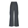 thumbnail image 5 of Luxalzxs Cargo Sweatpants for Women Fall Fashion Wide Leg Joggers Cargo Pants High Waisted Drawstring Sport Pants Baggy Athletic Trousers with Pockets, 5 of 5