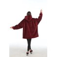thumbnail image 4 of Zillywood Oversized Wearable Blanket Hoodie with Removable Sleeves, Hood and Bottom. Soft Customizable Fleece Blanket Hoodie with Sleeves, Wearable Warm Snuggle Blanket with Zippers. (Wine, One Size), 4 of 5