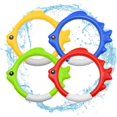 thumbnail image 5 of Juego de 4 juguetes de buceo, anillo de pez pequeño de cuatro colores, 5 of 5