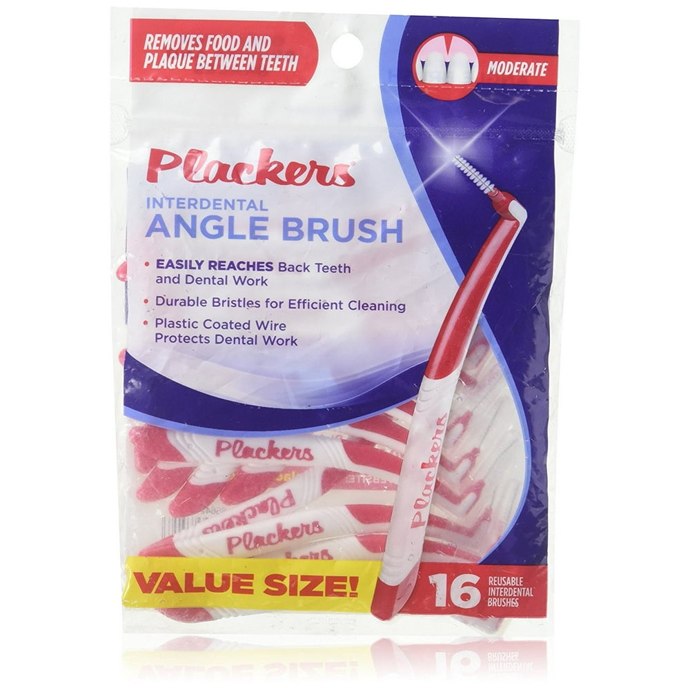 Plackers Angle Interdental Brushes Value Pack (16 Pieces) 1 Pack