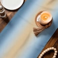 thumbnail image 3 of Blue Ombre Table Runner 70 Inches, Modern Yellow Gradient Farmhouse Art Bed Runner Dresser Scarves Tabletop for Indoor Outdoor Parties/Ceremony/Banquet, 13" x 70", 3 of 8