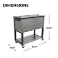 thumbnail image 5 of Permasteel 80 Quart Patio Cooler with Wheels, Rolling Outdoor Cooler, Wood Grain Accent, Gray, 5 of 12