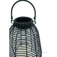 thumbnail image 4 of Outdoor Garden Accessories, 7.9x7.9x10.6" Black Poly Rattan Lantern With White LED Candle, Black Garden Accessories,Plastic+Rattan Backyard Garden Accessories, Garden & Outdoor Accessories, 4 of 5