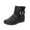 Black, variant on jsaierl Women's Snow Booties Keep Warm Plush Low Heels Ankle Boots Fashion Slip-on Shoes