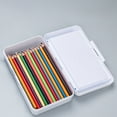 thumbnail image 5 of Double Layer Stationery Box, Large Capacity Pencil Case, Portable Plastic Organizer with Snap Closure, Scratch Proof Durable Design, 5 of 7