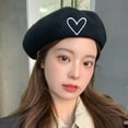 thumbnail image 5 of Women Berets Solid Color Girl Hat Cap Beanie Headwear Winter Warm Cold Weather Headgear DIY Dressing Clothing Decoration White, 5 of 10