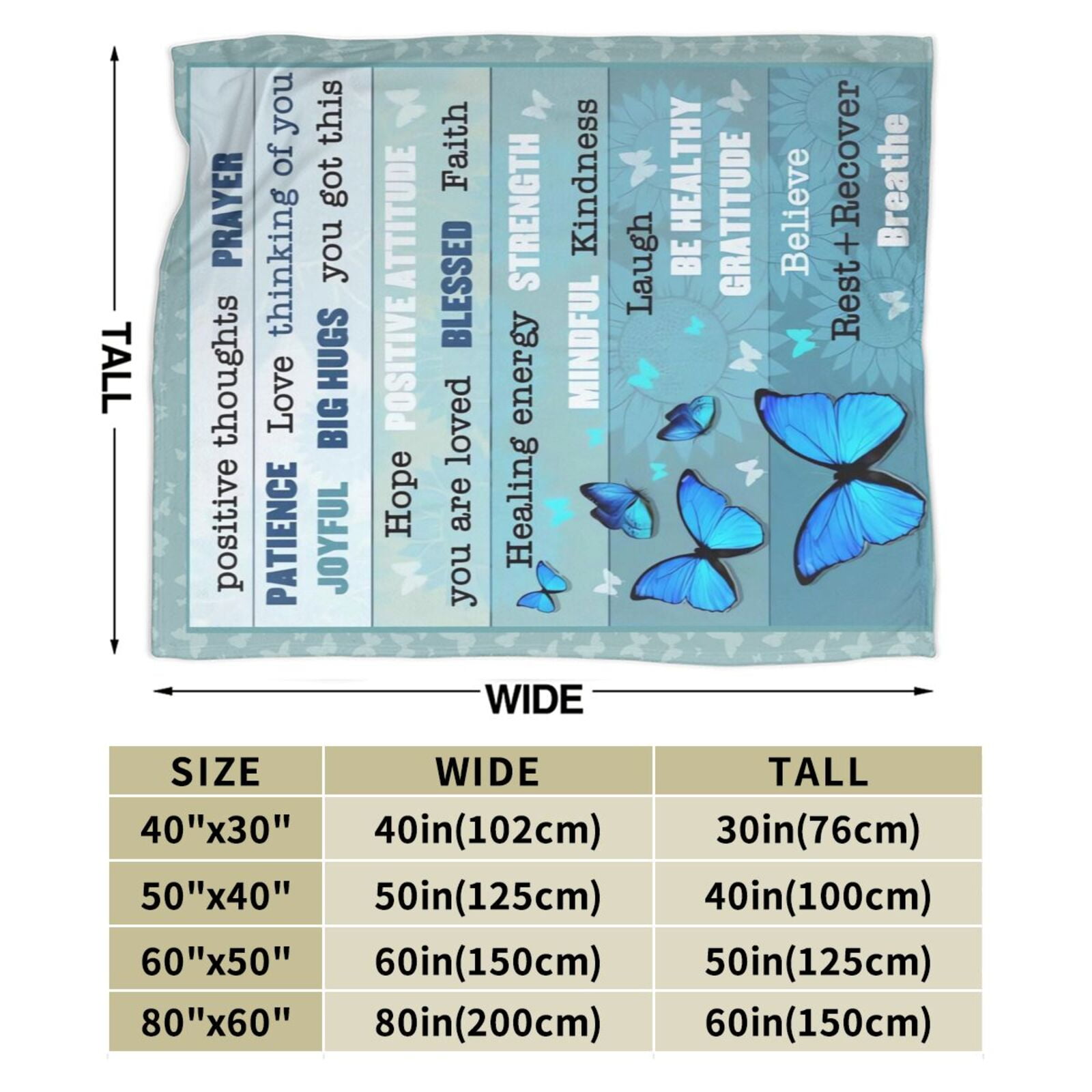 Wijzvio Get Well Soon Gifts Throw Blanket Soft Fuzzy Fleece Blanket For Couch Bed Living Room Decoration 60"X50"
