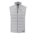 thumbnail image 2 of Men's Cutter & Buck Gray Texas Longhorns Evoke Hybrid Eco Softshell Recycled Full-Zip Vest, 2 of 3
