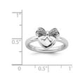 thumbnail image 4 of Heart & Bow Ribbon Ring with Diamond Accent in Sterling Silver, 4 of 4