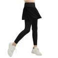 thumbnail image 3 of QATAINLAV Girls Pleated Athletic Skirt with Leggings 2 in 1 Tennis Golf Skirts High Waisted Running Workout Skorts, Black, 11-12 Years, 3 of 8