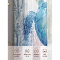 thumbnail image 5 of Oceans Animal Sheer Curtains 2 Panels Set Summer Blue Sea Turtle Coral Seagrass Bubble Sheer Window Curtains Light Filtering Rod Pocket Voile Drapes for Bedroom Living Room 52"X84", 5 of 8