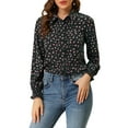 thumbnail image 1 of INSPIRE CHIC Women's Relax Long Sleeve Button Up Floral Shirts, 1 of 5