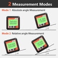 thumbnail image 3 of TFixol Digital Angle Finder with Magnetic Base, Backlit LCD Display, and 4x90° Measurement Range - Portable Inclinometer, Protractor, and Level Tool in Red and White, 3 of 7