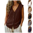 thumbnail image 7 of SwiftWear Women's Cotton Tank Top Dressy Sleeveless Summer Casual Button-Down Shirt Breathable Loose Fit Casual Work Blouse, 7 of 7