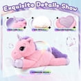 thumbnail image 3 of Almohada de felpa Lanmore de 24 pulgadas con forma de unicornio de peluche para niñas, 3 of 9