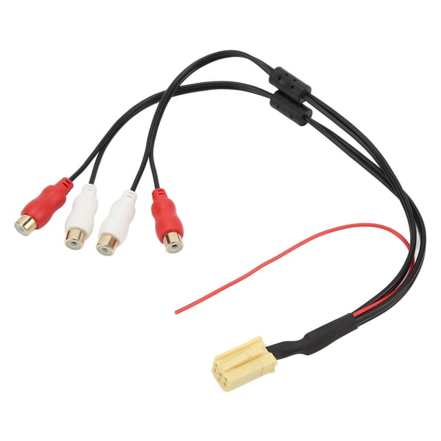 Car Subwoofer Line, ABS Durable 4RCA Stereo Cable MINI ISO For VDO For