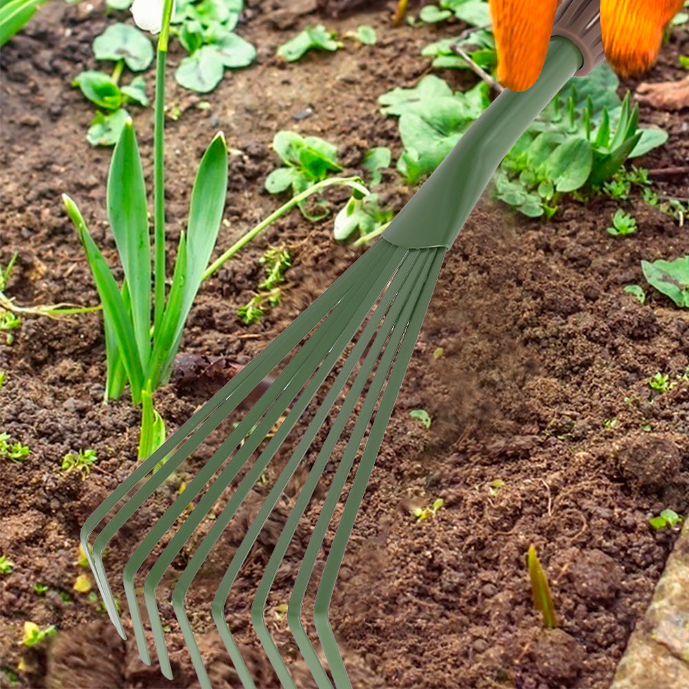 Niyanta 3 Prong Gardening Tool | Rust Proof Rake Designer Garden Tool |  Tool for Mixing or Tilling Compost and Garden Soil | Strong Sturdy Bold  Look