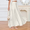 thumbnail image 5 of adaychics Satin Maxi Skirt High Waisted Flowy Long A Line Pocketed Satin Skirt Trendy Vacation Outfits for Work Party, 5 of 7