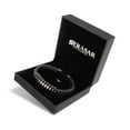 thumbnail image 3 of SERASAR Leather Bracelet for Men "Helix" with stainless steel magnetic closure, Black 17cm, including gift box, 3 of 9