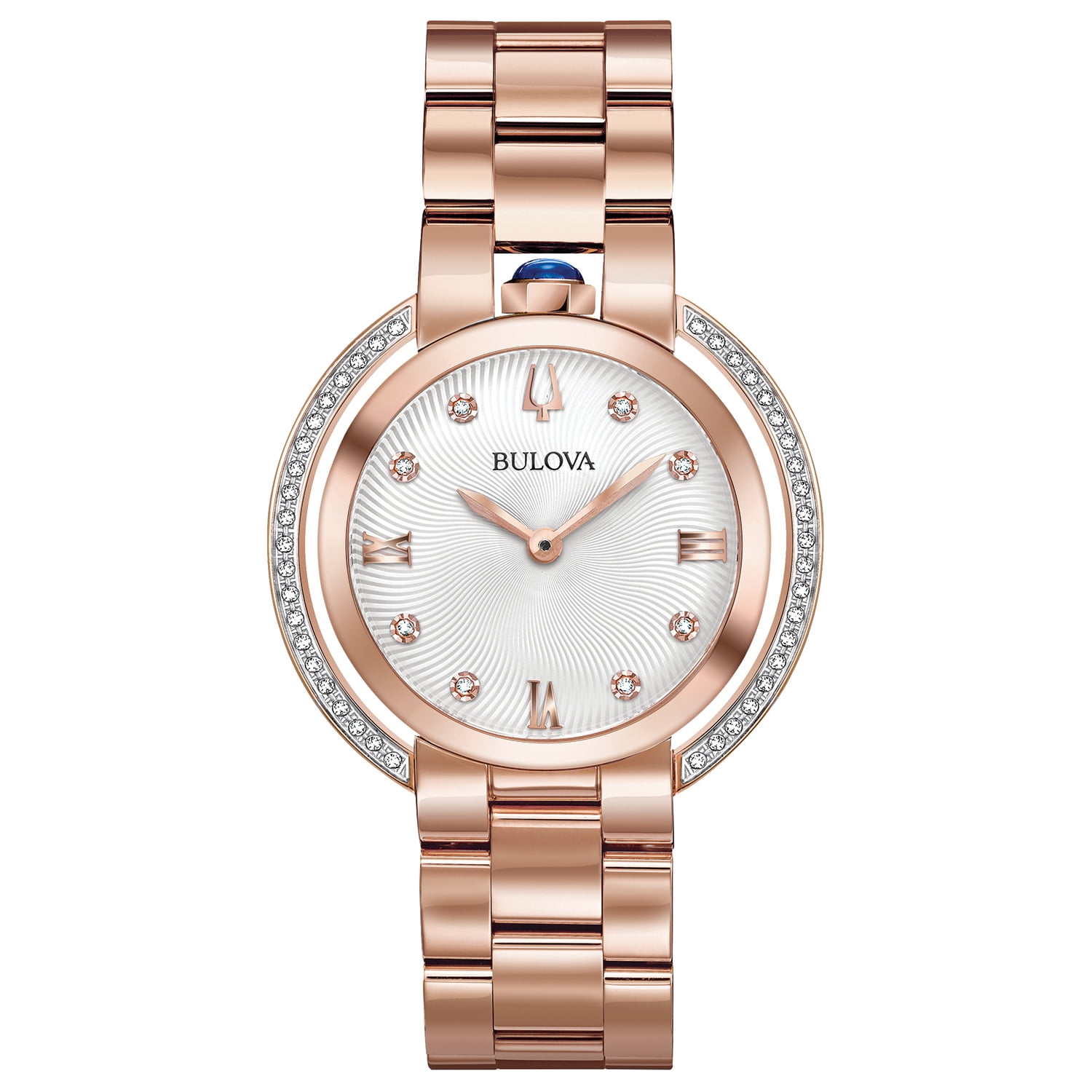 Bulova Women's Rubaiyat Rose Gold Diamond Case Watch