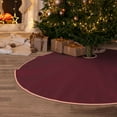 thumbnail image 4 of Salouo Maroon Christmas Tree Skirt 30" Farmhouse Christmas Decorations Snowman Xmas Tree Skirt Tree Mat for Holiday Party Decor, 4 of 8