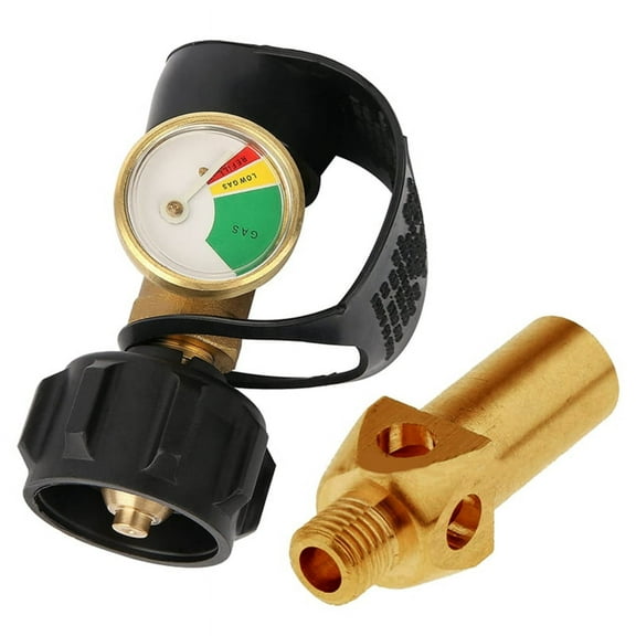 Propane Tank Gauge Level Indicator, Leak Detector, Gas Pressure Meter for RV ,with Type 1 Connection Mining Nozzle