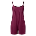 thumbnail image 7 of HXWCHs Cotton Jumpsuits for Women, Women's Fashion Elegant Casual Sleeveless U Neck Shorts Jumpsuit with Pockets Solid Color Camisole Style XXL, 7 of 7