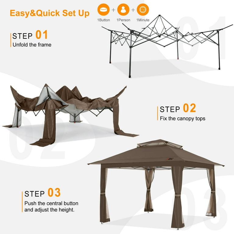 ABCCANOPY 13'x13' Gazebo Tent Outdoor Pop up Gazebo Canopy Shelter