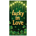thumbnail image 1 of Lucky in Love Green Clover Backdrop Party Wedding Event Decoration Background Hanging Display Sign Celebration Photography Prop, 1 of 4