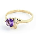 thumbnail image 2 of Galaxy Gold GG 14K Yellow Gold Natural Heart-Shaped Amethyst Heart Ring - February Birthstone - Peace & Wisdom - Sizes 5.5 to 11 - Fine Jewelry for Women, 2 of 3