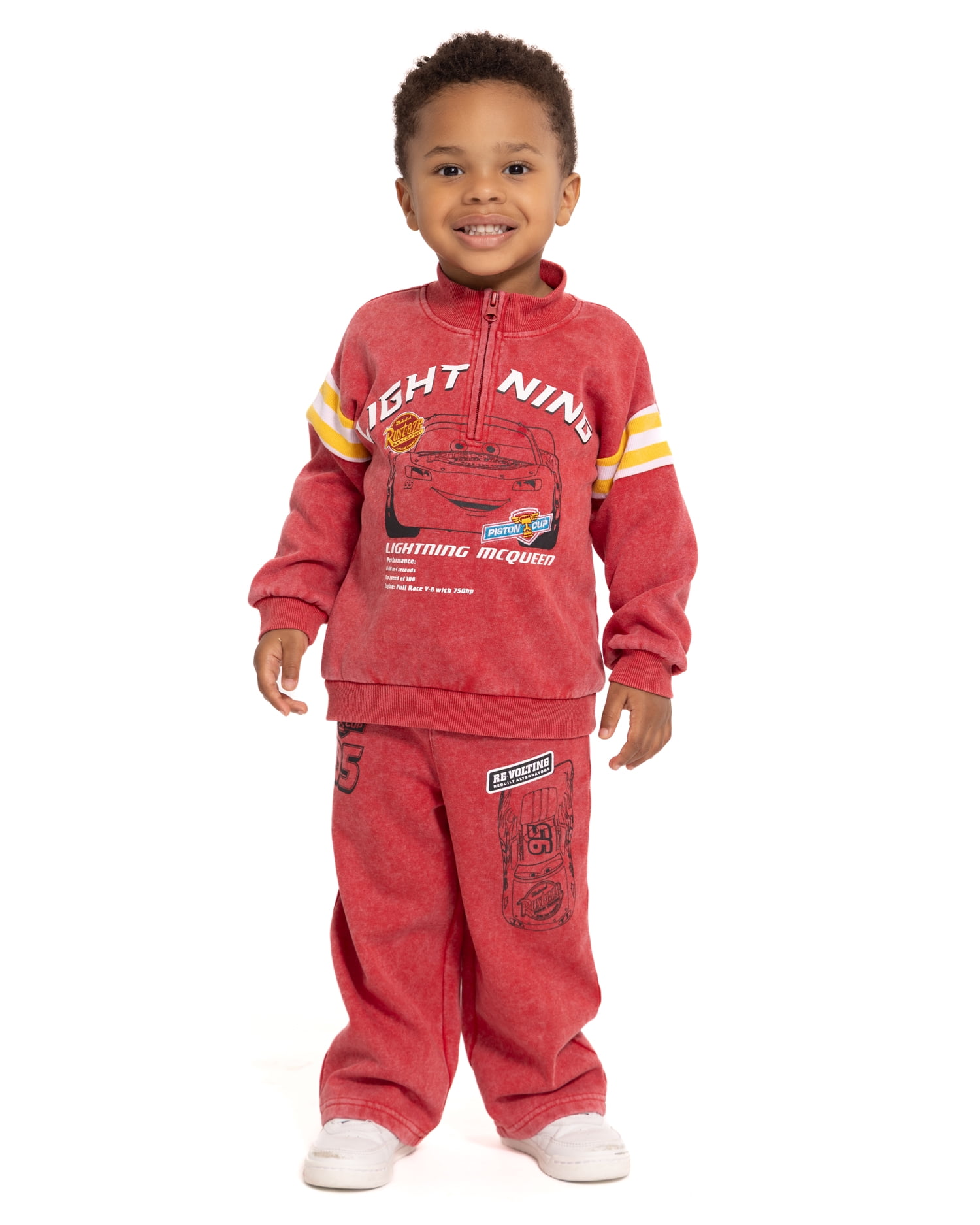 Pixar Cars Toddler Boys Quarter Zip Pullover and Pants Set, 2-Piece, Sizes 12M-5T