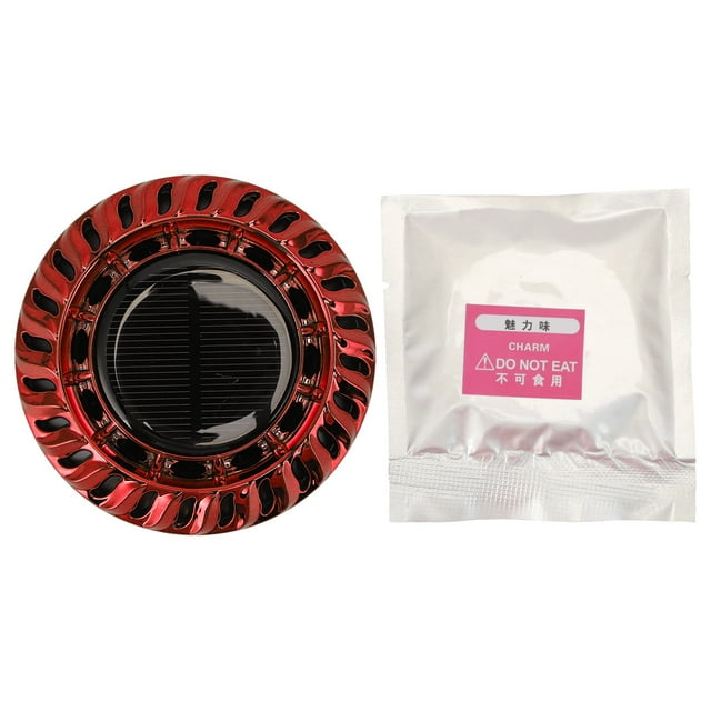 Difusor de perfume solar para coche, automático, giratorio, decorativo, aromaterapia, para oficina y hogar, color rojo chino.