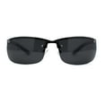 thumbnail image 2 of Polarized Metal Half Rim Wrap Rectangular Agent Sunglasses Gunmetal Black, 2 of 4