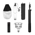 thumbnail image 4 of Traje de fotografía Kit de iluminación de caja de luz de linterna de fotografía con caja de luz plegable esférica de 50 cm / 19,7 pulgadas + bombilla LED de 85 W 3000K-6500K + control remoto + soporte Meterk Traje de fotografía, 4 of 7