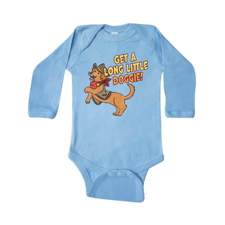 

Inktastic Get a Long Little Doggie Cute Dachshund Sheriff Gift Baby Boy or Baby Girl Long Sleeve Bodysuit