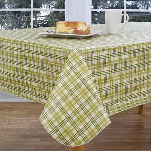 Elrene Home Fashions Homestead Plaid 84'' Oval Vinyl Tablecloth