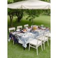 thumbnail image 3 of Outdoor Tablecloth with Umbrella Hole and Zipper, Blue Christmas Rectangle Table Cloth 54x80 Inch Waterproof Tablecloth, Xmas Winter Snowman Snowflakes Trees Picnic Table Cover for Patio Camping, 3 of 7