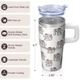 thumbnail image 3 of 20oz elephant Tumbler with Handle Convenient Home Cup elephant Lover Gift Perfect Birthday Valentine's Day Present for Women Men elephant Lovers, 3 of 6