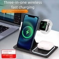 thumbnail image 2 of 3-in-1 Wireless Charging Station, Foldable Qi Charger Stand with 20W Adapter & Cable for iPhone, Android,Watch, AirPods, Fast Charge Dock(White), 2 of 10