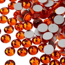 Crystal Lane DIY 72pcs SS30 (6.5mm) Orange | Glass Round Flat Back Rhinestones