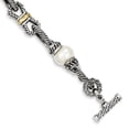 thumbnail image 1 of Beautiful Sterling Silver w/14k 10-10.5mm FW Cultured Pearl Bracelet, 1 of 2