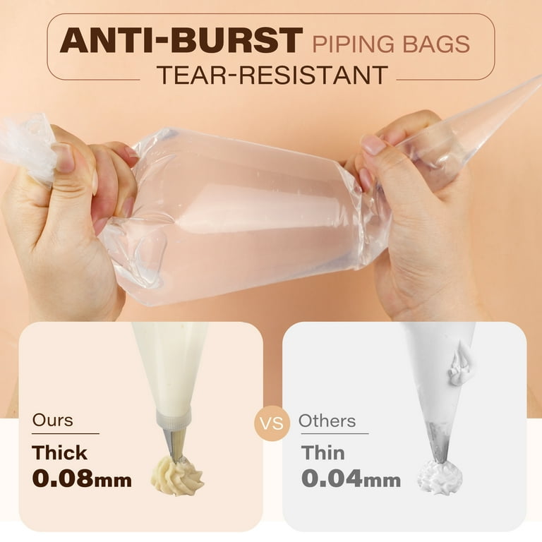 LotFancy 18 in Heavy Duty Disposable Pastry Icing Bags, 100 Pcs