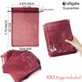 thumbnail image 2 of Allgala 100 Count Orangza Gift Party Favor Bags with Drawstring-6x8 Inch-Burgundy-PF53323, 2 of 2
