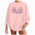 thumbnail image 3 of Towmus Plus Size Christmas Sweatshirt for Women Cute Long Sleeve Pink Christmas Tree Printed Fall Winter Pullover Tops, 3 of 6
