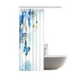 thumbnail image 2 of MYPOP Resort Spa Home Decor, Blue White Wild Flowers Monarch Yellow Butterflies Theme Lily Therapy Zen Reflection Floral Bathroom Lake House Decor Art Shower Curtain 48 X 72 Inches, 2 of 3