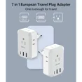 thumbnail image 3 of Refurbished BESTEK Voltage Converter with 4 Outlets 3 USB (1 PD 20W), Type C Plug Adapter, #01, 3 of 3