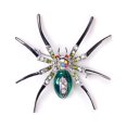 thumbnail image 1 of TISHITA Punk Dazzling Crystal Rhinestone Widow Insect Animal Pin Brooch Gift Green, 1 of 2