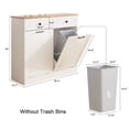 thumbnail image 6 of Trash Cabinet Double Tit Out Trash Bin, Dog Proof Hideaway Tilt Out Can Holder with Two Drawers, Free Standing Recycling for Kitchen Living Room White, 6 of 14